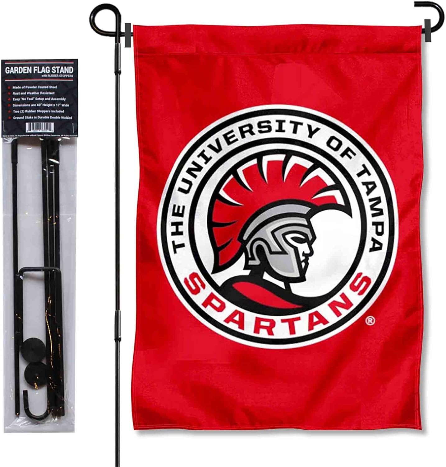 Tampa Bay Buccaneers Retro Garden Flag & Pole Stand Set - 13"x18" Double Sided