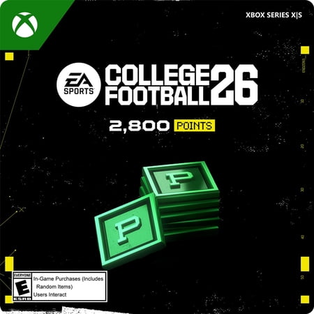 Microsoft: College Football 26: 2800 Points Prepaid Gaming, Xbox [Email Delivery] (1 Pack)