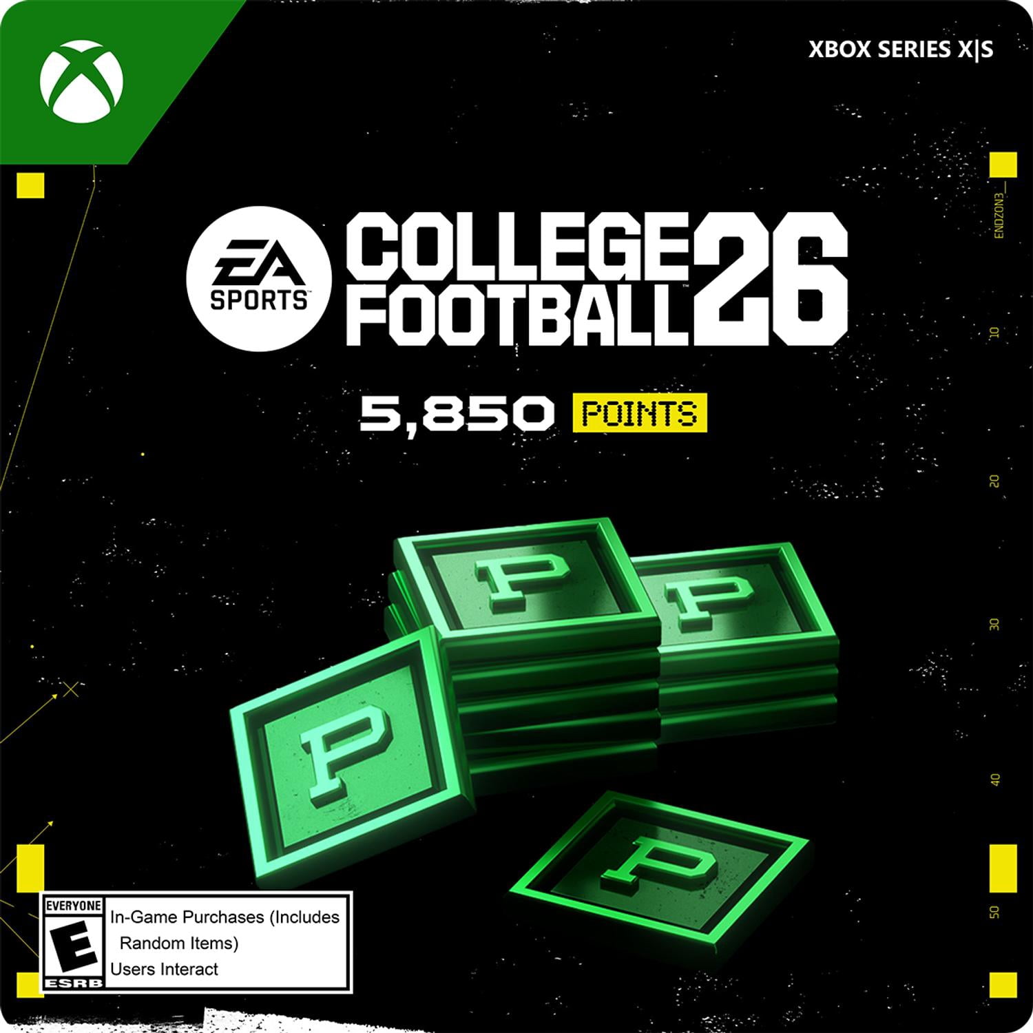 Microsoft: College Football 26: 5850 Points Prepaid Gaming eCard