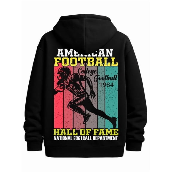 College Football hoodies & sweatshirt mens machine washable black Casual Outdoor Jogging & Fitness Training Pullover Everyday Styling Hip-Hop Streetwear spring Trendy Unisex hoodie