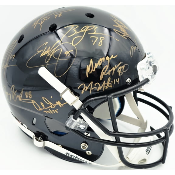 College Football's Best Heisman Winners Autographed Black Full Size Schutt Replica Helmet With 23 Signatures Including Barry Sanders & Bo Jackson Steiner Holo #SS149840