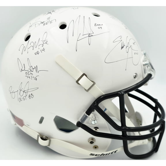 College Football's Best Heisman Winners Autographed White Full Size Schutt Replica Helmet With 24 Signatures Including Barry Sanders & Bo Jackson Steiner Holo #SS149812