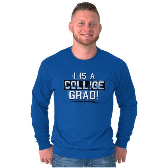 College Grad Class Degree Educated Plus Size Long Sleeve Graphic Tee Shirt Brisco Brands 2X