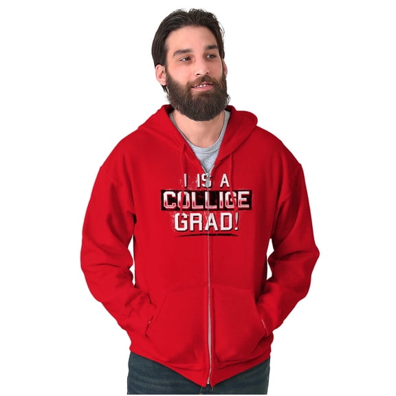 College Grad Class Degree Educated Zip Up Hoodie Men's Women's Brisco Brands L