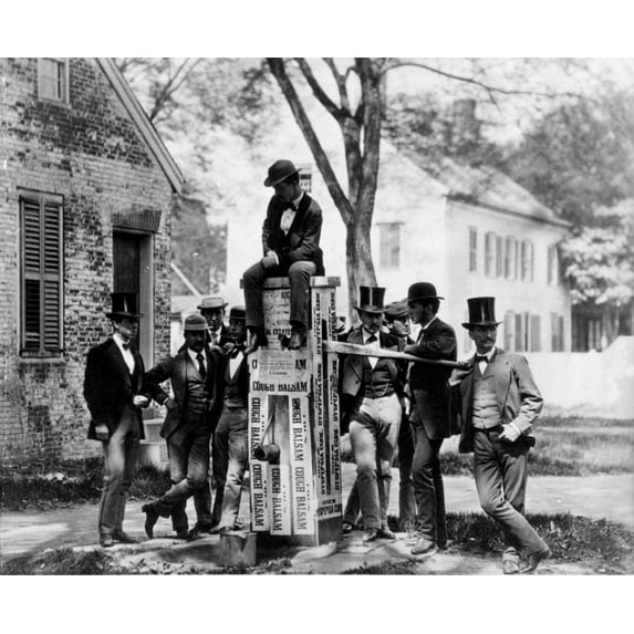 College Graduation-A Group Of Men Gathered Around The College Pump To Have Their Class Picture Taken On Their Graduation Day In 1870. - Cpl ArchivesEverett Collection History (36 x 24)