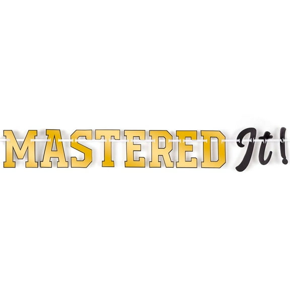 College Graduation Mastered It 12-Foot Ribbon Letter Banner