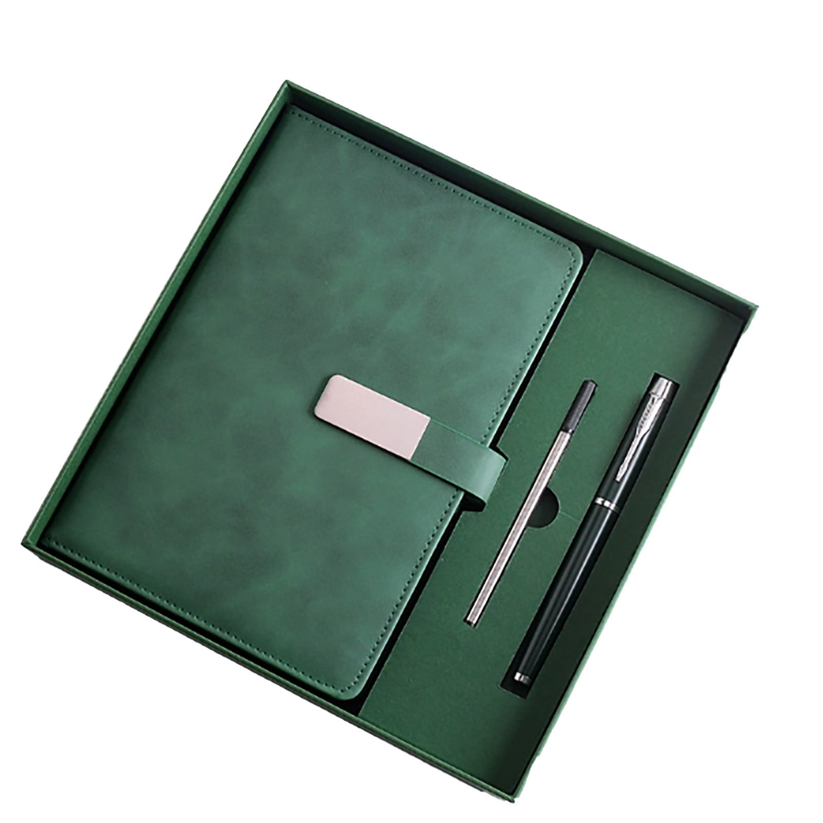 College Hardcover Writing Notebook Gift Set A5 Lined Journal with Pen & Gift Box, 8.6" Faux Leather Notebook Ballpoint Pens Box Thank You Gift for Coworker Staff Teacher Office Social Worker