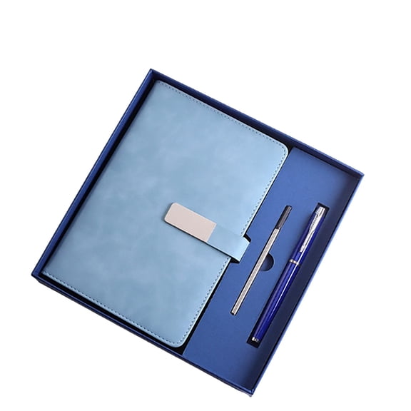 College Hardcover Writing Notebook Gift Set A5 Lined Journal with Pen & Gift Box, 8.6" Faux Leather Notebook Ballpoint Pens Box Thank You Gift for Coworker Staff Teacher Office Social Worker