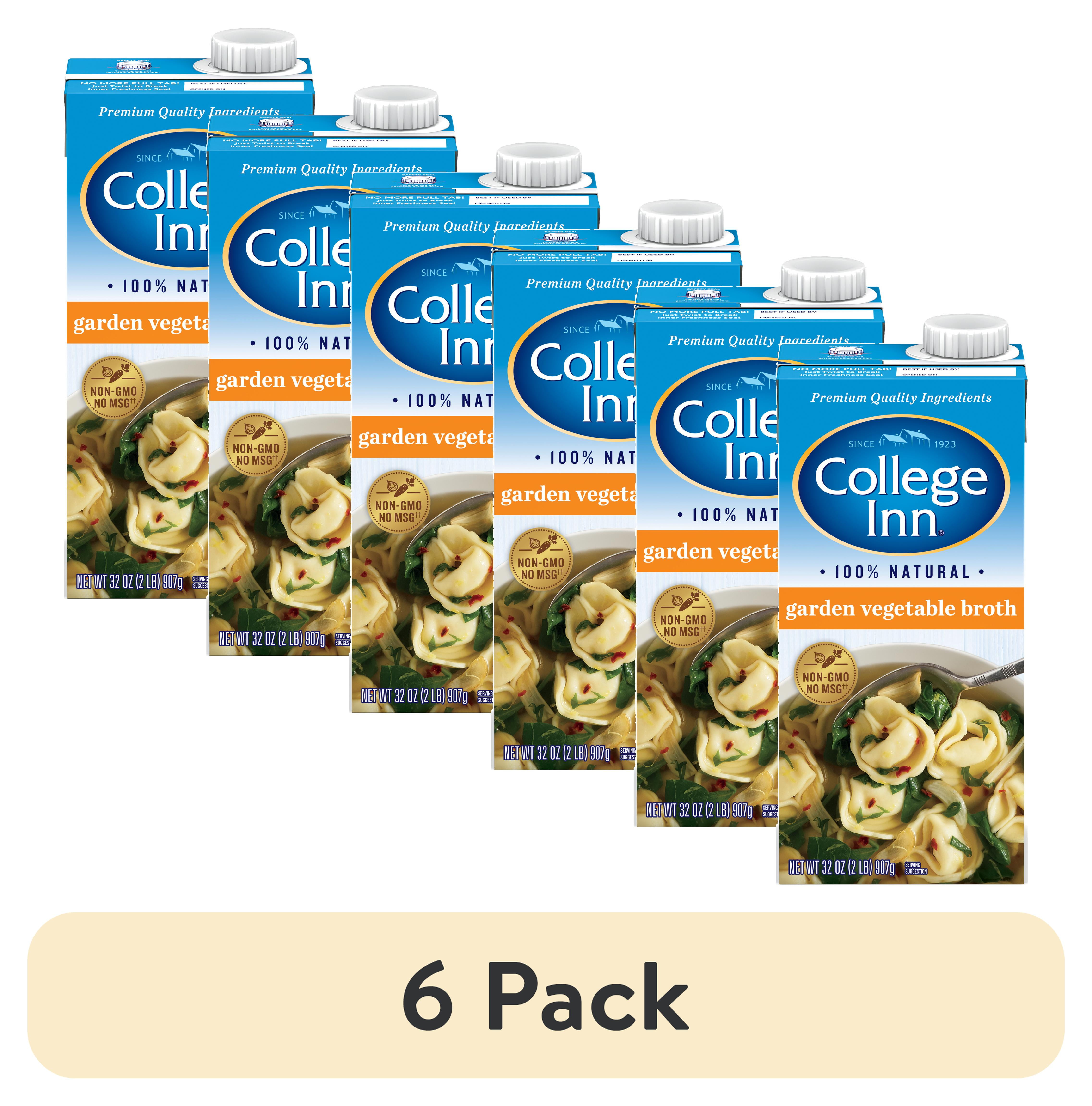 (6 pack) College Inn 100 Natural Garden Vegetable Broth, 32 oz Carton