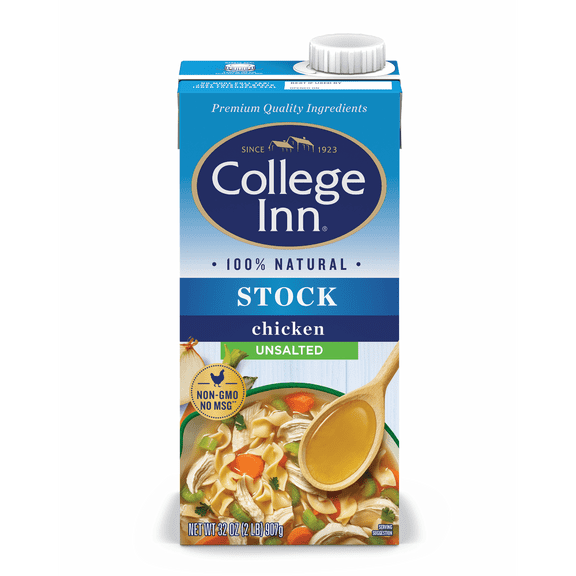 College Inn Unsalted Chicken Stock, 32 oz Carton (Pack of 4)