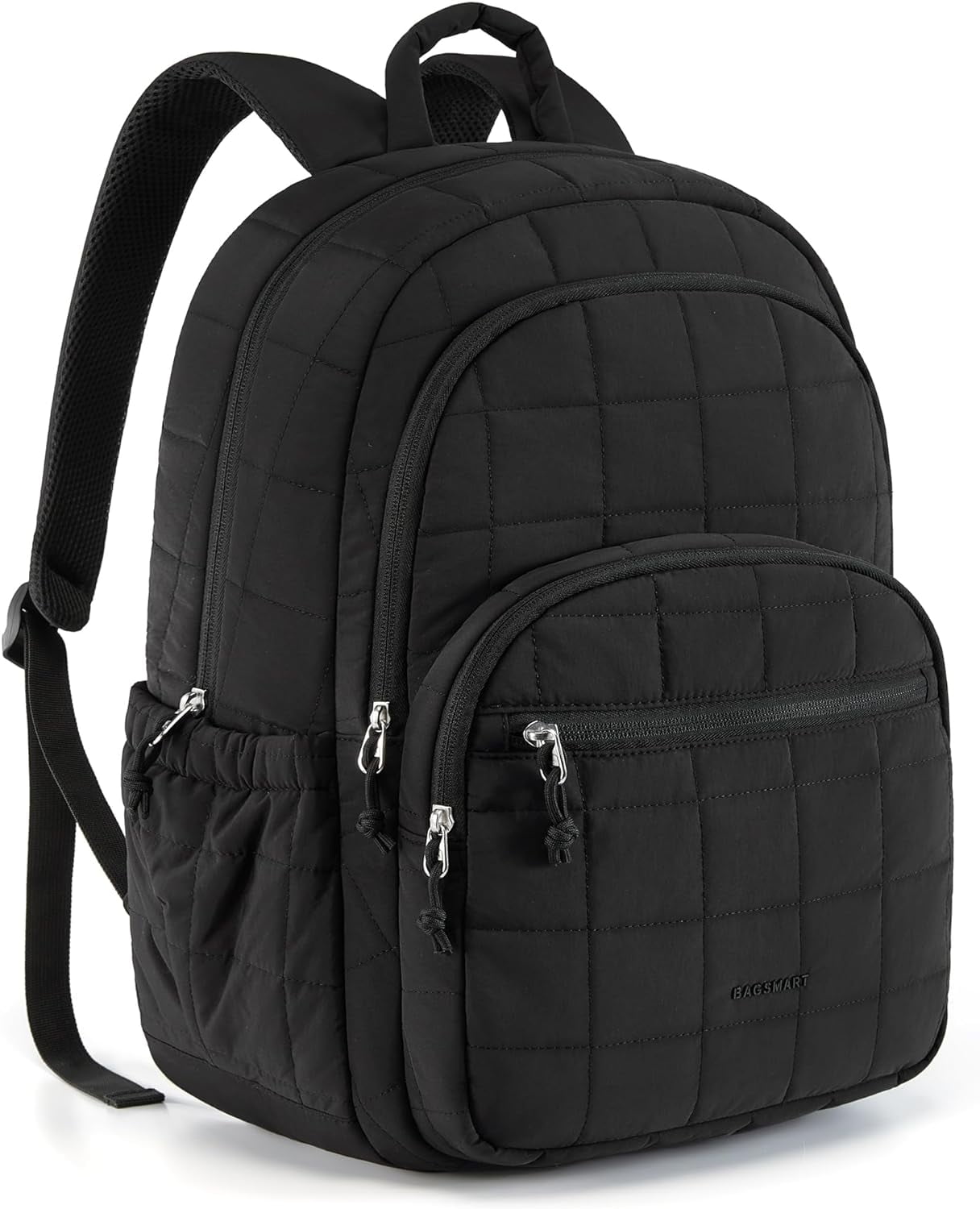 College Laptop Backpack, Travel Laptop Backpack for Women, Quilted Casual Daypack, Water-Resistant Bookbag for 15.6 Inch Laptop, Pink