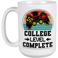thumbnail image 1 of College Level Complete, Gamer Graduate, School Graduation, White 15oz Ceramic Mug, 1 of 5