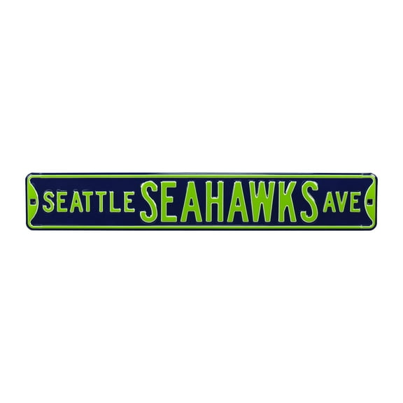 College Navy Seattle Seahawks 6" x 36" Steel Street Sign