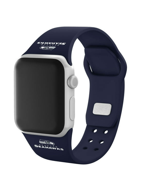 College Navy Seattle Seahawks Silicone Apple Watch Band