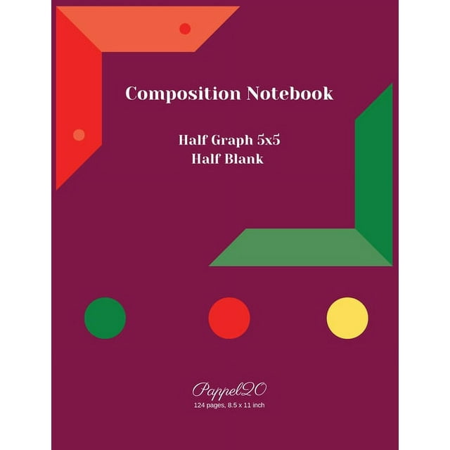 College Notebook Half Graph 5x5 - Half Blank--124 pages -8.5x11 Inches (Paperback)