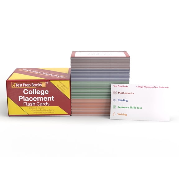 College Placement Test Study Cards: College Placement Exam Prep and Practice Test Questions for the ACCUPLACER, TSI, and Other Placement Exams [Full Color Cards]