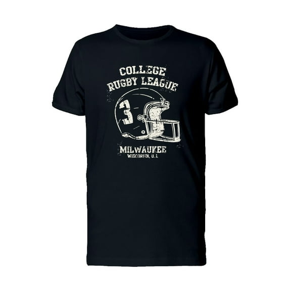 College Rugby League Helmet T-Shirt Men -Image by Shutterstock, Male Medium