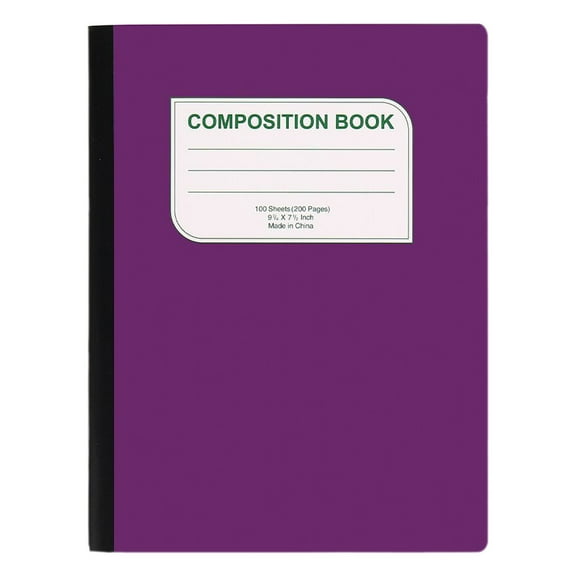 College Rule Composition Book 100 Sheets,Composition Book Primary Journal Draw Top Lines Bottom,Composition Books for 50 Cents Wide Ruled,Paper Cover, 100 Sheets 200 Pages(Purple,7.4x9.72")