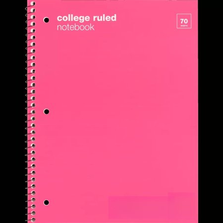 College Ruled 1 Subject Flexible Plastic Cover Spiral Notebook - ub&ub