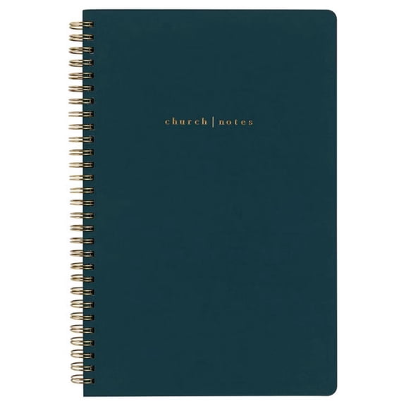 College Ruled 1 Subject Spiral Notebook Navy - Church Notes: Sermon & Church Journal, Foil Accent, Hard Cover, 75 Pages