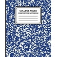 thumbnail image 1 of College Ruled Composition Notebook: Marble (Blue), 7.5" x 9.25", Lined Ruled Notebook, 100 Pages, Professional Binding (Paperback), 1 of 1