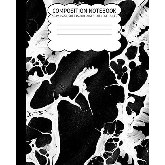 College Ruled Composition Notebook: Marble Cute Composition Notebook College Rule 7.5 X 9.25 100 Pages (Paperback)