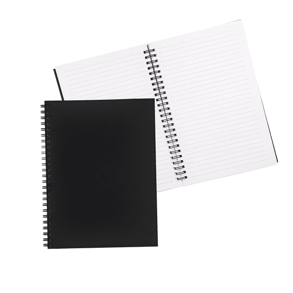 College Ruled Spiral Notebook 2 Pack, Soft Black Cover Memo Notepad with 100 Pages, 50 Sheets Cream Paper, 7.5x5.1 Inches for Office Journal, black