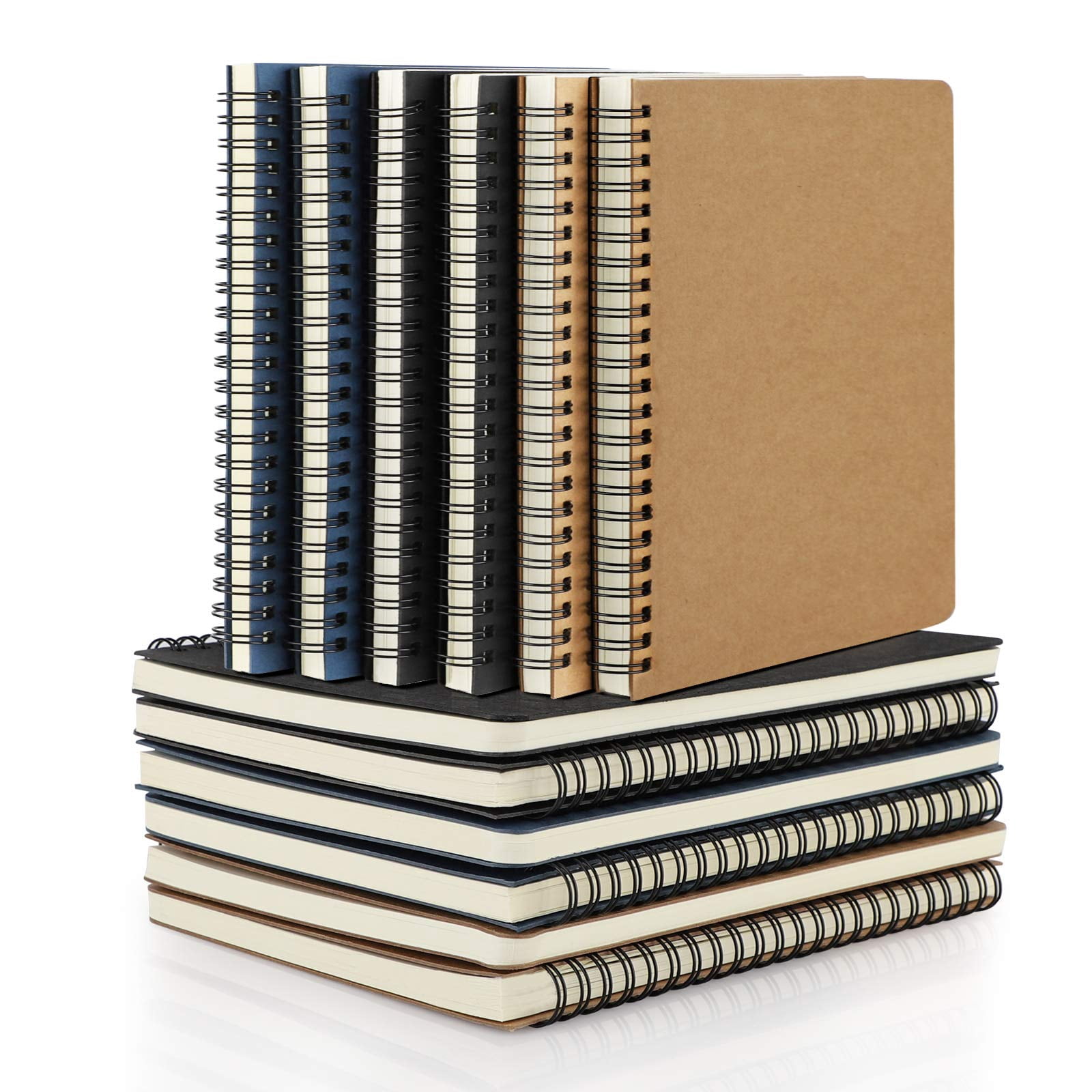 College Ruled Spiral Notebook  A5 12 Packs 5.5"x8.3" 120 Pages Lined Travel Writing Notebooks Journal Memo Notepad Sketchbook Students Office Business Subject Diary-3 Colors