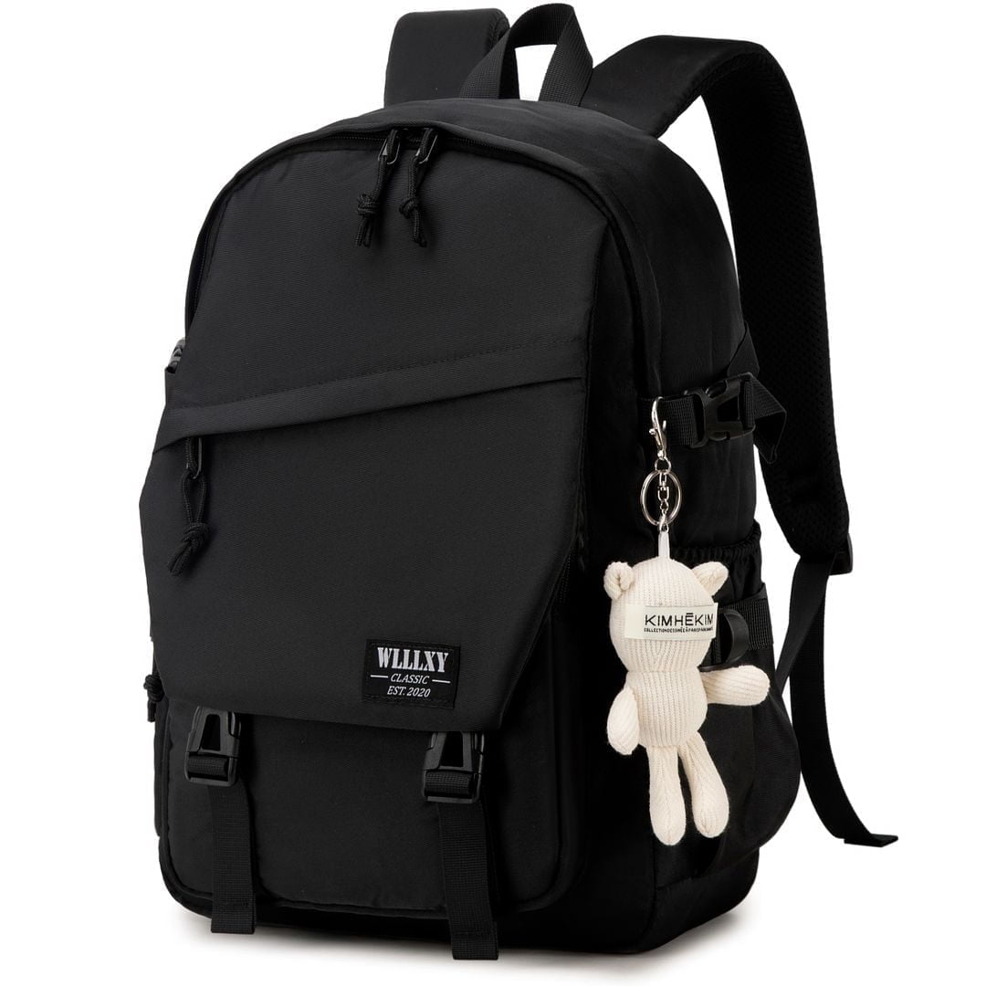 boulder ridge leather backpack black and brown Men 16