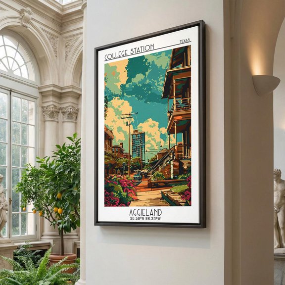 College Station Travel Poster Print City Travel Poster Travel Wall Art Travel Print Landscape Art Travel Posters
