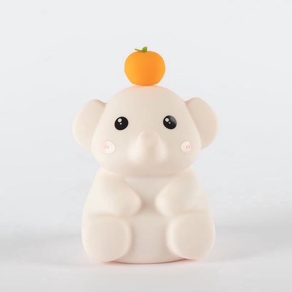 College Student Gifts Silicone Night Light for Kids, Squishy Light for Nursery, Rechargeable Dimmable Touch Nightlight, Animal LED Lamp with Timer, Cute Elephant Night Light, Bedside Lamps