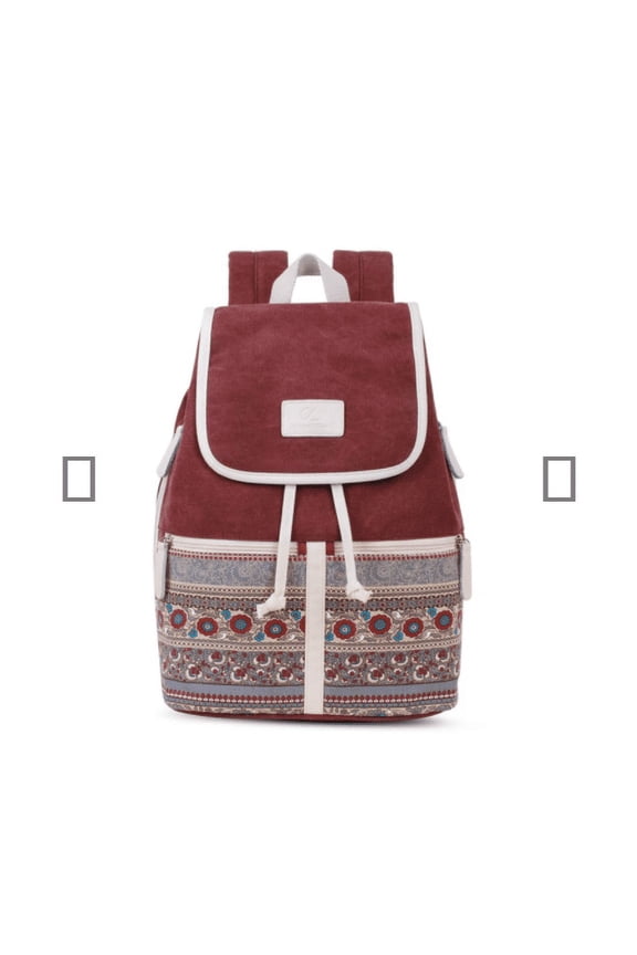 College Style Ladies Backpack Korean Canvas Bag Multifunctional Women'S Backpack Trendy Student Schoolbag Ethnic Style,Red