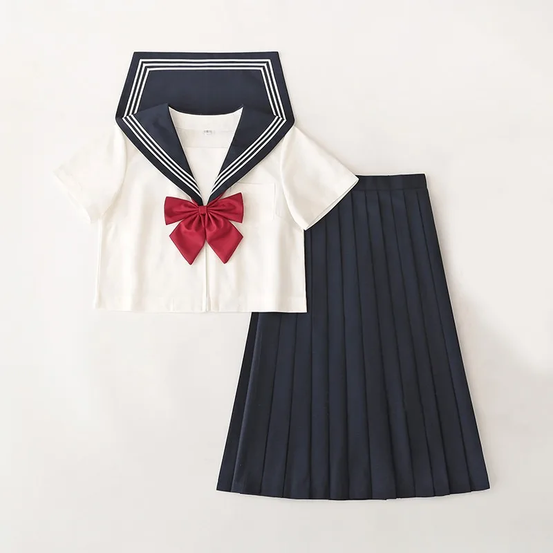 College Style School Uniform Suit Basic Japanese Jk Uniform Dress Long ...