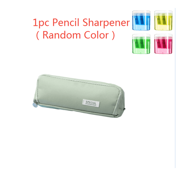 College Supplies, Multi-layer Cloth Pencil Case Student Stationery Storage Box Pencil Case Crossborder Pen Container, Teacher Gifts, with 1pc Random Color Pencil Sharpener