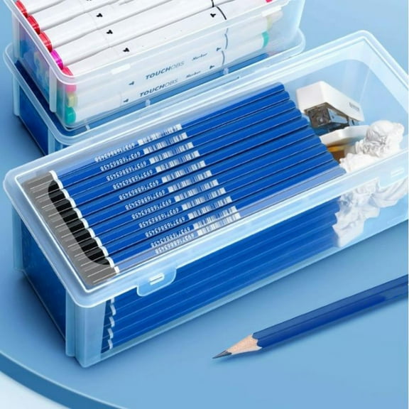 College Supplies, Pencil Storage Case Transparent Writing Case, Student Accessories