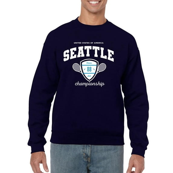 College Tennis School Seattle Sweatshirt Men -Image by Shutterstock, Male Large