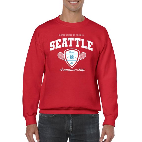 College Tennis School Seattle Sweatshirt Men -Image by Shutterstock, Male Large