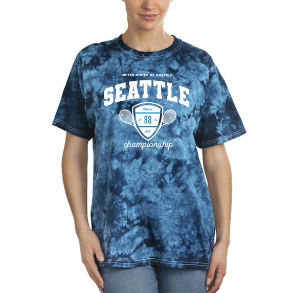 College Tennis Seattle Slogan Tie Dye Crystal Women -Image by Shutterstock, Female Medium