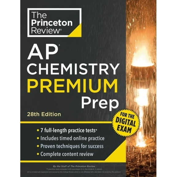 College Test Preparation Princeton Review AP Chemistry Premium Prep, 28th Edition: 7 Practice Tests + Digital Practice Online + Content Review, (Paperback)
