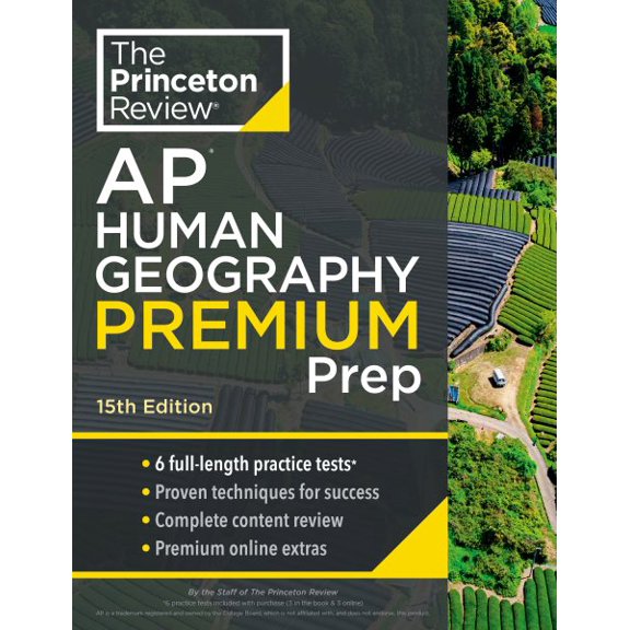 Pre-Owned Princeton Review AP Human Geography Premium Prep, 15th Edition: 6 Practice Tests + Complete Content Review + Strategies & Techniques (Paperback) 0593517199 9780593517192