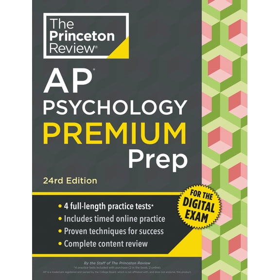 College Test Preparation Princeton Review AP Psychology Premium Prep, 24th Edition: 5 Practice Tests + Digital Practice Online + Content Review, (Paperback)