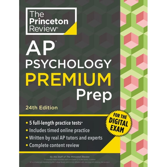College Test Preparation Princeton Review AP Psychology Premium Prep, 24th Edition: 5 Practice Tests + Digital Practice Online + Content Review, (Paperback)
