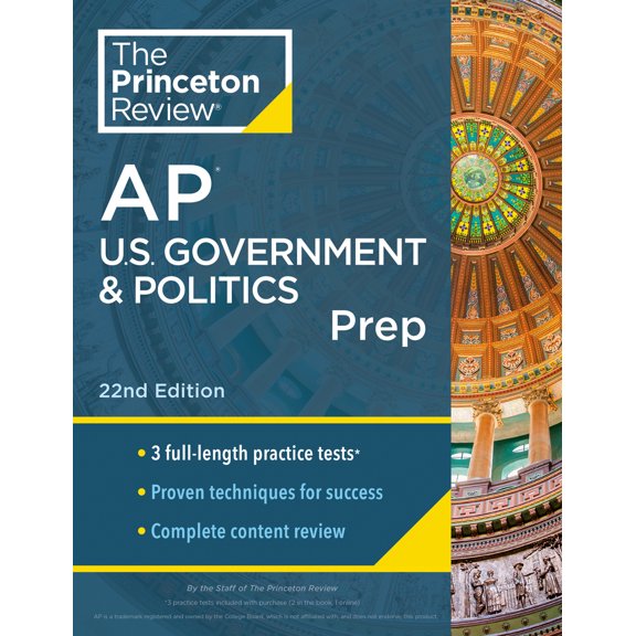 Pre-Owned Princeton Review AP U.S. Government & Politics Prep, 22nd Edition: 3 Practice Tests + Complete Content Review + Strategies & Techniques (Paperback) 059351727X 9780593517277