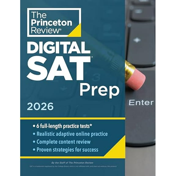 Pre-Owned Princeton Review Digital SAT Prep, 2026: 4 Full-Length Practice Tests (2 in Book + 2 Adaptive Tests Online) + Review + Online Tools (College Test Preparation) Paperback