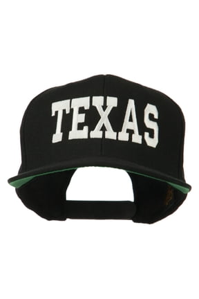College Texas Embroidered Snapback Cap - Black OSFM