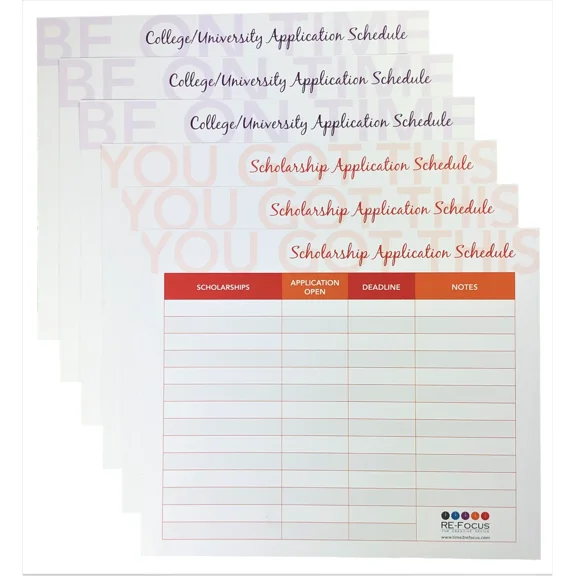 College/University & Scholarship Application Timeline Organizer