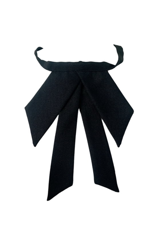 College Women Pre-Tied Bows Tie Vintage Pearl Jewelry Ribbon Necktie School Uniform Bowknot Bowtie for Shirt Collar