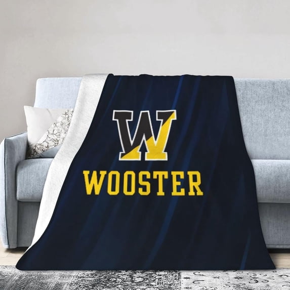 College of A Wooster Fleece Blanket, Very Soft Microfiber Flannel Blanket for Couch Warm and Cozy for All Seasons