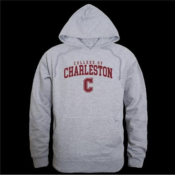 College of Charleston Cougars Seal Hoodie, Heather Grey - 2XL