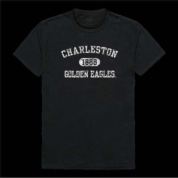 College of Charleston Golden Eagles Distressed Arch T-Shirt, Black - Small